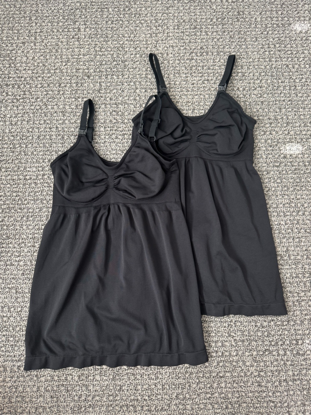 Quince Black Nursing Tanks (Set of 2)